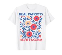 Patriotas reales luchan contra el fascismo Boho Flowers No Kings In America Camiseta