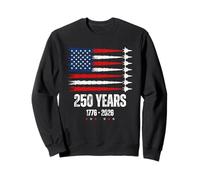 Patriotic 250 Years USA Flag Fighter Jets 4th of July Sudadera