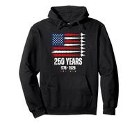 Patriotic 250 Years USA Flag Fighter Jets 4th of July Sudadera con Capucha