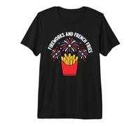 Patriotic 4th of July Independence Day Fireworks and French Camiseta Premium