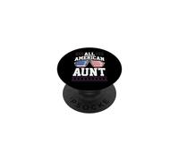 Patriotic All-American Aunt USA 4 of July American Flag PopSockets PopGrip Adhesivo