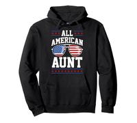 Patriotic All-American Aunt USA 4 of July American Flag Sudadera con Capucha