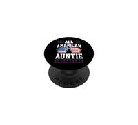 Patriotic All-American Auntie USA 4 de Julio Bandera Estadounidense PopSockets PopGrip Adhesivo