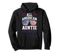 Patriotic All-American Auntie USA 4 de Julio Bandera Estadounidense Sudadera con Capucha