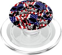 Patriotic American Flag Skull US Flag Skull USA Flag Veteran PopSockets PopGrip para MagSafe