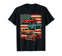 Patriotic American Flag Vintage Muscle Car Camiseta
