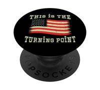 Patriotic American Turning Point Bandera de EE.UU. Libertad PopSockets PopGrip Adhesivo