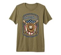 Patriotic Baseball Glove USA Flag Vintage Graphic Camiseta Premium