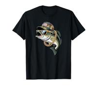 Patriotic Bass Fishing USA Dad Angler Graphic Design Camiseta