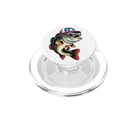 Patriotic Bass Fishing USA Dad Angler Graphic Design PopSockets PopGrip para MagSafe