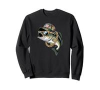 Patriotic Bass Fishing USA Dad Angler Graphic Design Sudadera