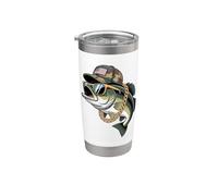 Patriotic Bass Fishing USA Dad Angler Graphic Design Vaso térmico de acero inoxidable de doble pared