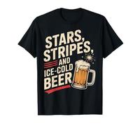Patriotic Beer Lover Stars Stripes July 4th Funny BBQ Lover Camiseta