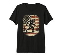 Patriotic Bigfoot Sasquatch USA Flag 4th of July Men Women Camiseta Premium