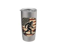 Patriotic Bigfoot Sasquatch USA Flag 4th of July Men Women Vaso térmico de acero inoxidable de doble pared