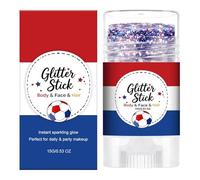 Patriotic Body Glitter Stick - Red White Blue Shimmer, 15g - Face Hair Makeup For Kids - Independence Day Themed Cosmetics