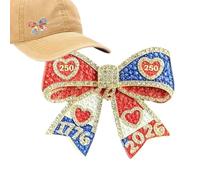 Patriotic Brooch America 250th Anniversaries Bow Shape Hat Pin