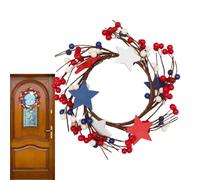 Patriotic Candle Wreath - Festive Candle Ring Centerpiece | Decorative Pillar Holder Accent Traditional Seasonal Table Mantel for Living Room, Bedroom, Dining Table or Party Mantel