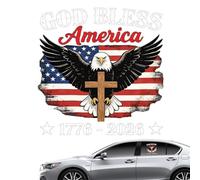 Patriotic Car Sticker, US 250th Decal, 9.84x5.47 Inches PVC Automotive Sticker with Build, Vehicle Body Decal with Vibrant Design, Car Accessory with Easy Apply, SUV Truck Sedan St