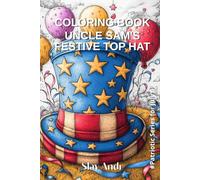 Patriotic coloring page for Independence Day or July 4th - Uncle Sam's Festive Top Hat - A large striped and star-patterned hat lying on the lawn with ... it (American Heritage Coloring Collection)
