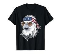 Patriotic Eagle American Flag Freedom Gafas de Sol Camiseta gráfica económica, Hombre, Negro, L