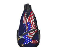 Patriotic Eagle Geometriske Sling Bag, Crossbody Sling Backpack Shoulder Chest Bag, para Mujeres Hombres Viajes Senderismo Causal Daypack