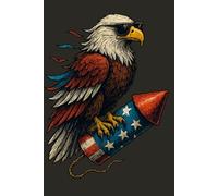 Patriotic Eagle Notebook with Firework Rocket Cover: A fun and bold American-themed writing journal
