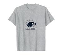 Patriotic Eagle Spirit American Pride - Gráfico para Hombre Camiseta, Hombre, Gris Jaspeado, L