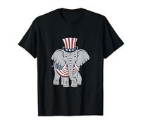 Patriotic Elephant 4th of July USA Independence Day Party Camiseta