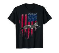 Patriotic F-4 Phantom The Mcdonnell Douglas America - Camiseta con la Bandera Camiseta gráfica económica, Hombre, Negro, XL