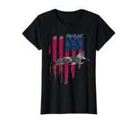 Patriotic F-4 Phantom The Mcdonnell Douglas America - Camiseta con la Bandera Camiseta gráfica económica, Mujer, Negro, L