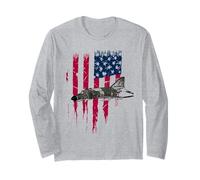 Patriotic F-4 Phantom The Mcdonnell Douglas America - Camiseta con la Bandera Manga Larga