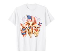 Patriotic Farm Animals 4th of July USA Flag Parade Art Camiseta