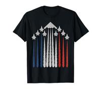 Patriotic Fighter Jets Bandera de Estados Unidos Rojo, Blanco y Azul 4 de Julio Camiseta
