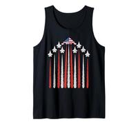 Patriotic Fighter Jets Bandera de Estados Unidos Rojo, Blanco y Azul 4 de Julio Camiseta sin Mangas