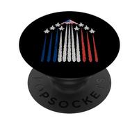 Patriotic Fighter Jets Bandera de Estados Unidos Rojo, Blanco y Azul 4 de Julio PopSockets PopGrip Adhesivo