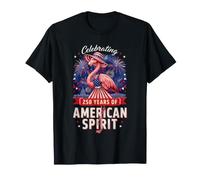 Patriotic Flamingo Celebrating 250 Years American Spirit Camiseta