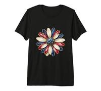 Patriotic Flower USA Floral American 4 Julio Independencia Camiseta Premium