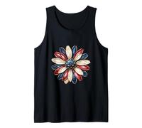 Patriotic Flower USA Floral American 4 Julio Independencia Camiseta sin Mangas