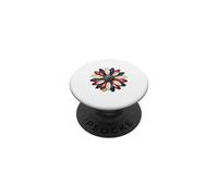 Patriotic Flower USA Floral American 4 Julio Independencia PopSockets PopGrip Adhesivo