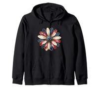 Patriotic Flower USA Floral American 4 Julio Independencia Sudadera con Capucha