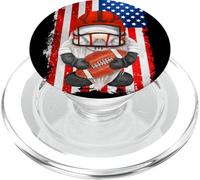 Patriotic Football Grandpa GNOME American Flag For Gameday PopSockets PopGrip para MagSafe