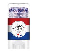 Patriotic Glitter Stick, Facial Cosmetics, Red White and Blue Hair Glitter, for Kids Teens Adults Celebrators Party Holiday Event Parade Music Festival Veterans Day Sports Game Concert