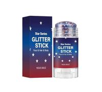 Patriotic Glitter Stick - Red White Blue 7,8 cm | Face Body | Water | Independence Day Glitter - Red White Blue 7,8 cm | Hair Body | Impermeable Cosmetic for Women Men Kids Parade Festival