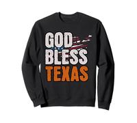 Patriotic God Bless Texas, Distressed American Flag Sudadera