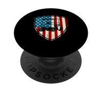 Patriotic Golf Wear USA Carrito de golf fuerte PopSockets PopGrip Adhesivo
