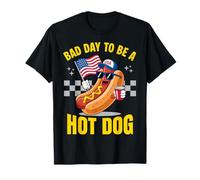 Patriotic Hotdog Bad Day To Be A Hot Dog 4 de Julio Hot Dog Camiseta