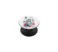 Patriotic Lady Liberty Bubble Gum American Flag Art tee PopSockets PopGrip Adhesivo