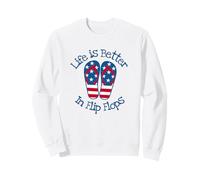 Patriotic Life Is Better In Flip Flops Bandera de Estados Unidos ama la Playa Sudadera