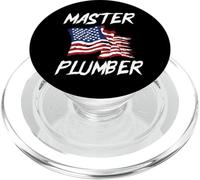Patriotic Master Plumber - Experto en fontanería con Bandera de EE. UU PopSockets PopGrip para MagSafe